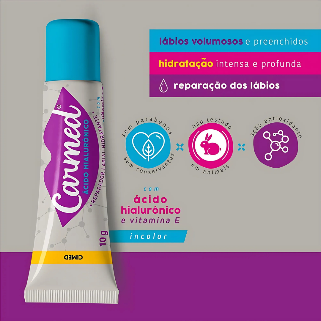 Bálsamo Labial Hidratante Carmed Ácido Hialurônico – 10g