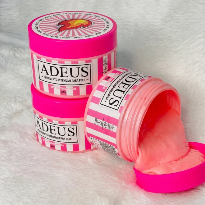 Creme Rosa Multifuncional Adeus 300g, pote rosa