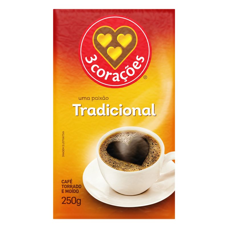 Café 3 Corações Tradicional a Vácuo 250 g