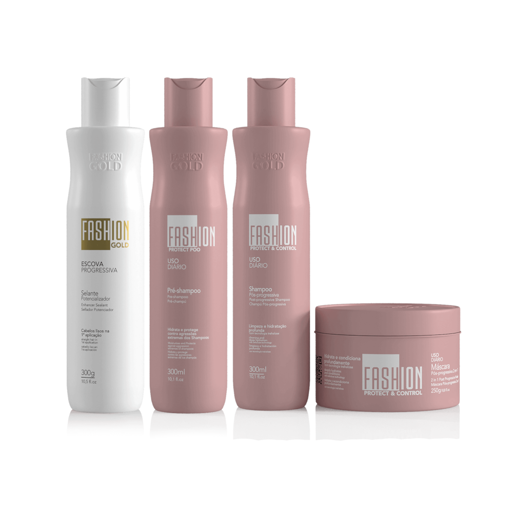 Combo Alisamento Brasileiro 300g + Shampoo Protect Poo 300g - Fashion Gold (Ybera)