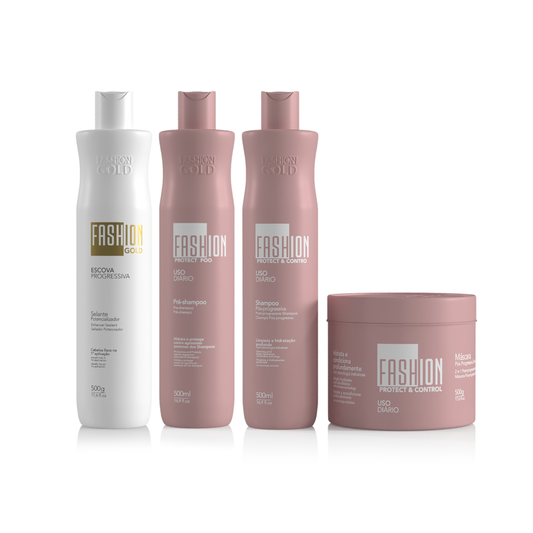 Combo Alisamento Brasileiro 500g + Shampoo Protect Poo 500g - Fashion Gold (Ybera)