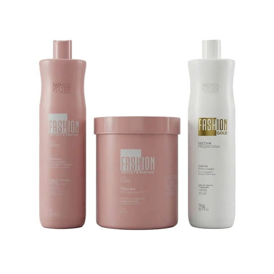 Combo Alisamento Brasileiro 1kg + Kit de Manutenção 1kg - Fashion Gold (Ybera)