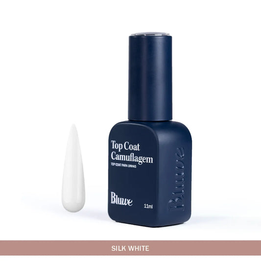 Top Coat Camuflagem Silk White 11ml - Bluwe