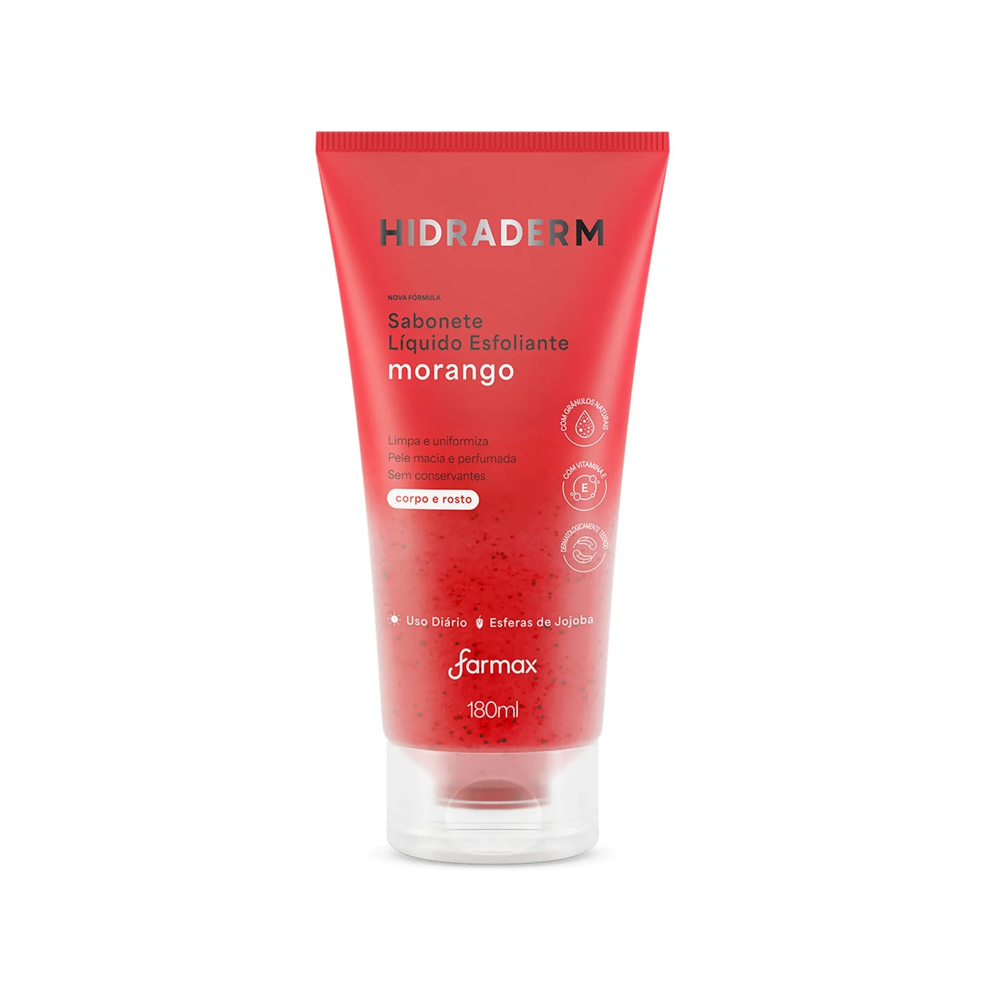 Sabonete Líquido Esfoliante Morango 180ml - Hidraderm