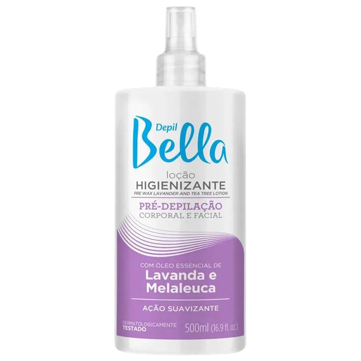 Loção Higienizante Pré-Depilação Facial Corporal Lavanda e Melaleuca 500ml - Depil Bella