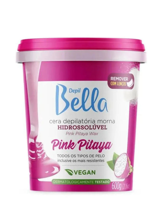 Cera Depilatória Hidrossolúvel Depil Bella Pink Pitaya (600g) - Enxaguável com Água