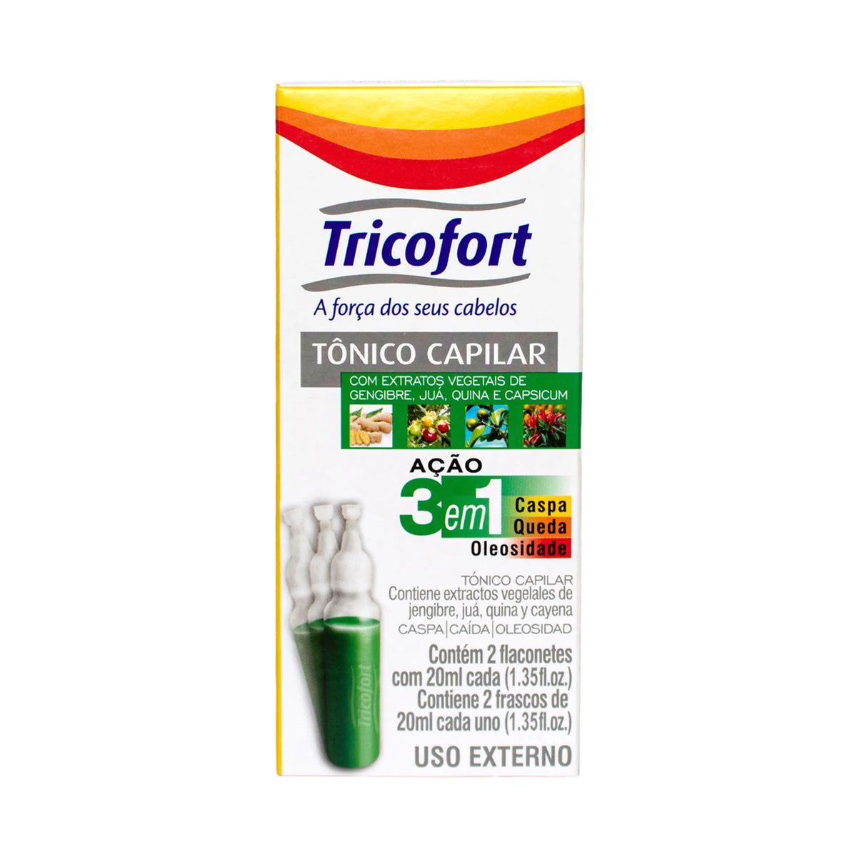 Kit Antiqueda: Ampolas Adeforte Turbo + Biotina e Tônico Capilar Tricofort