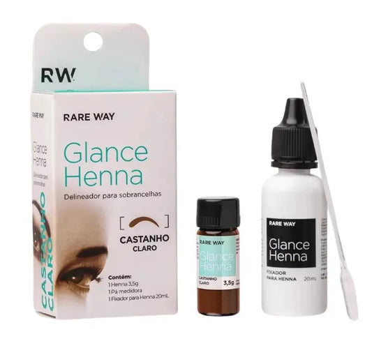 Kit Henna para Sobrancelhas Glance Rare Way - Castanho Claro 3.5g