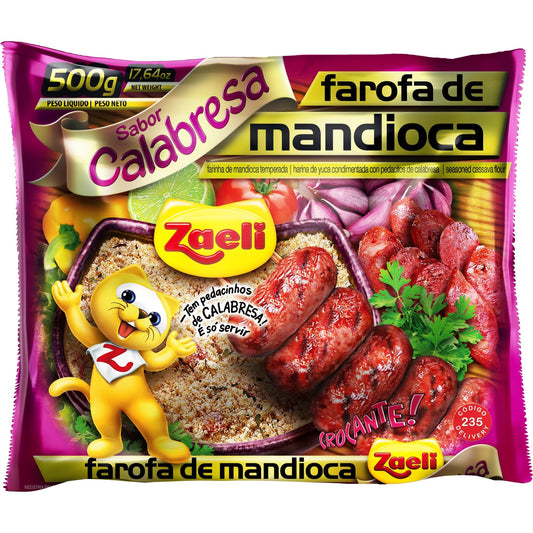 Farofa de Mandioca sabor Calabresa Zaeli 500 g