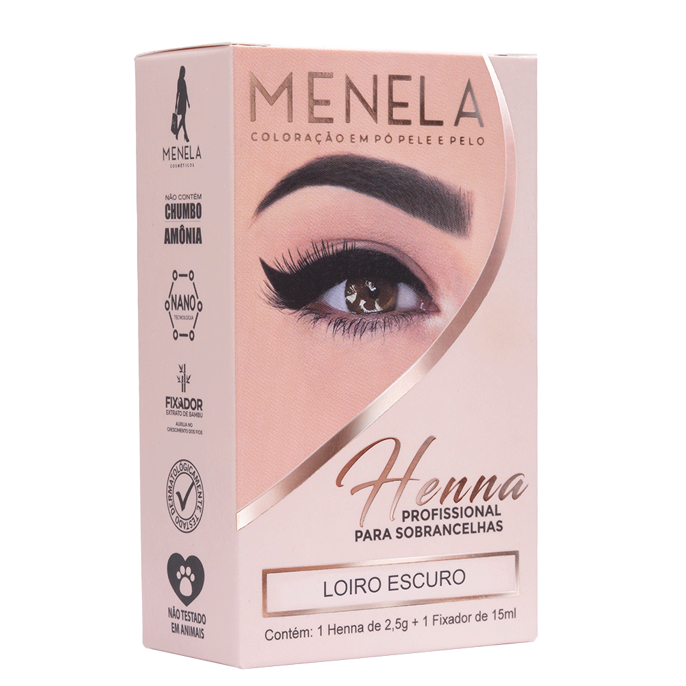 Kit Henna Loiro Escuro e Fixador de Henna - Menela