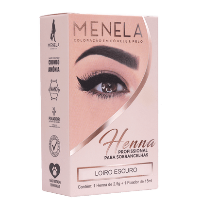 Kit Henna Loiro Escuro e Fixador de Henna - Menela