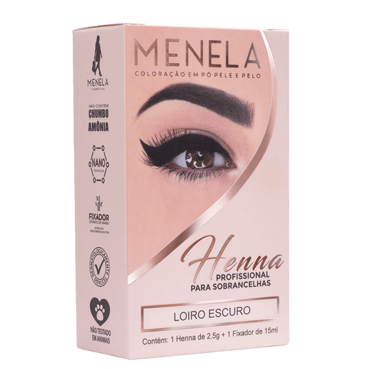 Kit Henna Loiro Escuro e Fixador de Henna - Menela
