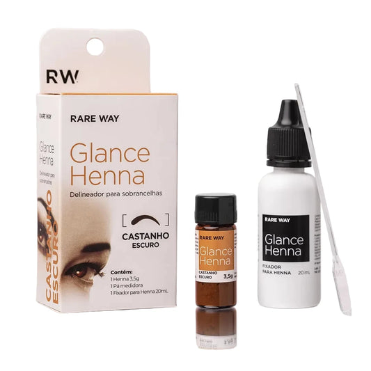 Henna para Sobrancelhas Glance Castanho Escuro - Rare Way