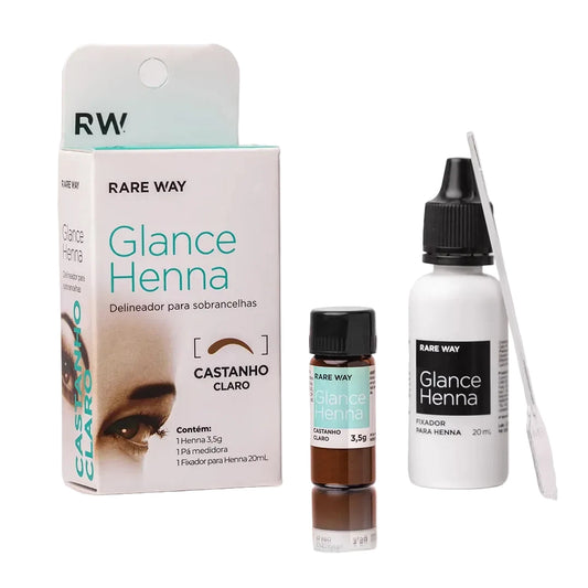 Henna para Sobrancelhas Glance Castanho Claro - Rare Way