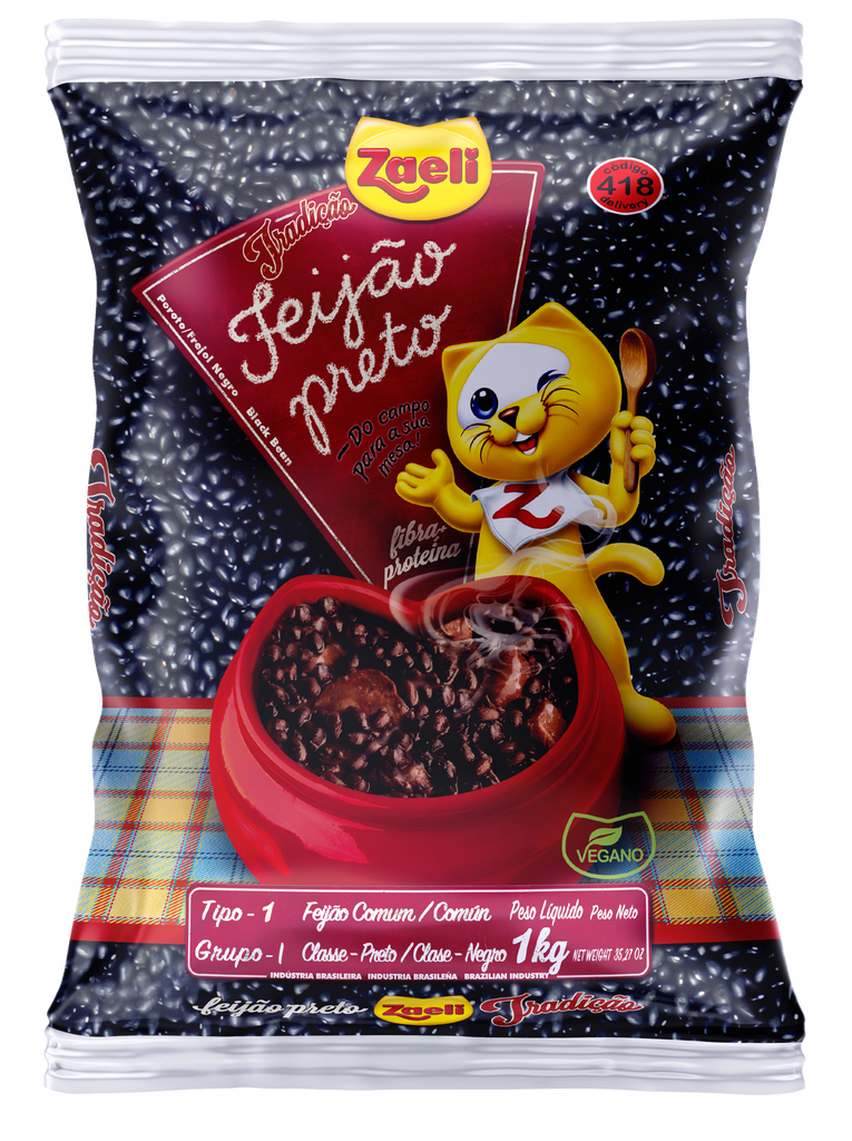 Feijão Preto Premium Tipo 1 Zaeli 1 kg